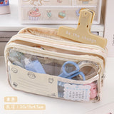 Cifeeo-Back To School Gifts Large Capacity Pencil Case Transparent Pencil Pouch Trousse Scolaire School Supplies Estuches Escolares Pencil Cases For Girls