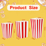 Cifeeo-12pcs Popcorn Box Buckets Movie Night Fries Cup Snack Containers Birthday Party Supplies Wedding Christmas Carnival Stripes Bags