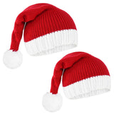 Cifeeo-2024 Knitted Christmas Hat Cute Pompom Adult Child Soft Beanie Santa Cap New Year Party Kids Gift Navidad Natal Noel Decoration