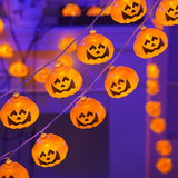 Cifeeo 1.5M 10LED Halloween String Lights Horror Pumpkin Skeleton Specter Hanging Ornaments Happy Holloween Party Carnival Decors Props