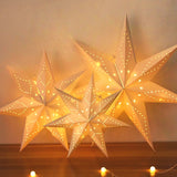 Cifeeo-Hollow Star Hanging Pendant Eid Mubarak Ramadan Kareem Decoration Lantern 2024 Islamic Muslim Party Supplies Christmas Birthday