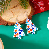 Cifeeo-Christmas gifts Fashion Mix Styles Christmas Tree Earrings for Women Acrylic Printing Xmas Tree Dangle Earring  New Year Holiday Party Jewelry