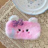 Cifeeo-Back To School Gifts Cute Cat Pencil Case Plush Pencil Cases For Girls Trousse Scolaire Soft School Supplies Estuche Escolar Stationery Pencil Pouch