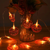 Cifeeo-1.5M 10LED Halloween Led Light Pumpkin Bat Ghost String Lamp Hanging Ornament Happy Halloween Party Horror Decoration For Home