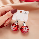 Cifeeo-Christmas gifts Merry Christmas Resin Sequin Bulb Christmas Earrings For Women Snowflake Star Ball Dangle Earring New Year Festival Jewelry Gift