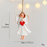 2024 Christmas Ornament Resin White Prayer Angel Hangs Xmas Tree Pendant Personalized Product Hanging Decoration Home Decor