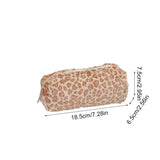 Cifeeo-Back To School Gifts Leopard Print Pencil Case Estuche Escolar Pencil Case Girls Cute Stationery Large Capacity School Supplies Plush Pencils Cases