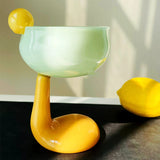 CIFEEO-Cute Duck Palm Goblet Dessert Glass Mug Ice Cream Cup Colored Borosilicate Glass Cup Cereal Bowl Cocktail Glass