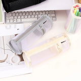 Cifeeo-Back To School Gifts Mesh Pencil Case Transparent Pencil Case Girls Cute Stationery Trousse Large Capacity Pen Holder School Supplies Pencil Pouch