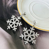 Cifeeo-Christmas gifts Christmas Exquisite Snowflake Zircon Stud Earrings For Women Colourful Rhinestone Xmas Tree Piercing Earring Festival Jewelry