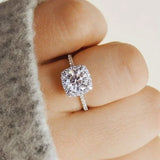 Cifeeo-Christmas gifts idea Winter outfits Christmas outfits Classic Silver Color Engagement Wedding Rings for Women Fashion Metal Inlaid White Zircon Stones Bridal Ring Jewelry