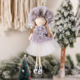 Pink Plush Angel Girls Doll Xmas Tree Hanging Pendants Merry Christmas 2022 Decor For Home 2023 Kids Navidada Gifts Favor