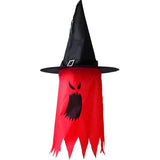 Cifeeo-75x37 CM LED Halloween Decoration Flashing Light Gypsophila Ghost Festival Dress Up Glowing Wizard Ghost Hat Lamp Hanging Decor