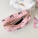 Cifeeo-Back To School Gifts Bow Ribbon Pencil Case Estuches Escolares Pencil Pouch Soft Pencilcase Trousses Scolaires Cute Stationery Pencil Case Girls