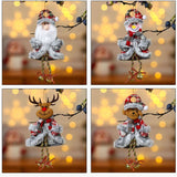 Xmas Plush Doll Decorations Hanging Christmas Tree Pendants for Holiday Home Party Decor,Santa Claus/Snowman/Reindeer/Bear