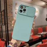 CIFEEO- Camera Lens Protection Solid Phone Case For iPhone 13 14 11 12 Pro Max Mini X XR XS Max 7 8 14 Plus Candy Color Soft TPU Cover