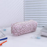 Cifeeo-Back To School Gifts Leopard Print Pencil Case Estuche Escolar Pencil Case Girls Cute Stationery Large Capacity School Supplies Plush Pencils Cases