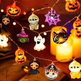 Cifeeo-Halloween Party LED String Lights Pumpkin Ghost Spider Web Hanging Lamp For Halloween Home Indoor Outdoor Decoration Props 2024