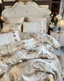 Cifeeo-4/6/9Pcs Luxury European Palace Style Brocade Jacquard Egyptian Cotton Embroidery Bedding Set Duvet Cover Bed Sheet Pillowcases