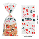 Cifeeo-50pcs Santa Claus Christmas Tree Elk PVC Bags Transparent Clear Gift Bag for Christmas Gift Baking Candy Cookie Packaging Bags