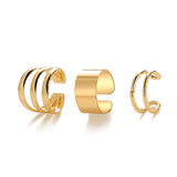 Cifeeo Silver Color Leaves Clip Earrings for Women Men Creative Simple C Ear Cuff Non-Piercing Ear Ear Clip Set Trend Jewelry Gift
