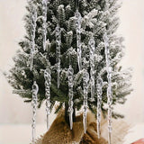 Cifeeo-12/24/36pcs Crystal Clear Christmas Tree Ornaments Icicle Decorations For Holiday & Winter Party Decor Holiday Decorations