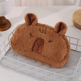 Cifeeo-Back To School Gifts Capibara Plush Pencil Case Capibaras Peluche Pencil Case Girls Soft Cute Stationery Pencilcase School Supplies Pencil Pouch