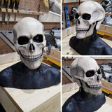 Cifeeo-Halloween Custom Movable Mouth Skull Headgear Halloween Party Role-playing Horror Props Scary Funny Mask Haunted House Secret Room Decoration