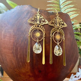 Cifeeo-Moth Charm Gold Plated Earrings For Women Girls Boho Jewelry Accessories Hollow Butterfly Pendants Ear Hooks Beautiful Earring