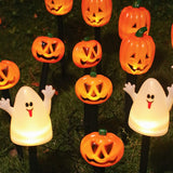 Cifeeo Halloween Ghost Pumpkin Pathway Markers Lights Solar Stakes Light for Outdoor Halloween Garden Walkway Yard Lawn Party decor