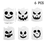 Cifeeo-6pcs Halloween Led Ghost Pumpkin Candle Light Glowing Lamp Halloween Party Home Bar Decoration Haunted House Horror Props