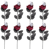 Cifeeo 5pcs 43cm Horror Rose Flower Artificial Skeleton Hand Bouquet Halloween Decorations Outdoor Fake Skull Rose Home Halloween Decor