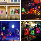 Cifeeo-75x37 CM LED Halloween Decoration Flashing Light Gypsophila Ghost Festival Dress Up Glowing Wizard Ghost Hat Lamp Hanging Decor