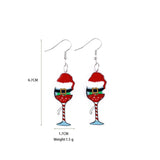 Cifeeo-Christmas Gift idea Christmas Earrings for Women Acrylic Lightweight Christmas Party Wine Glass Clothes Cute Cat Pendant Earrings Gift