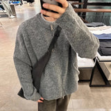 Cifeeo-Winter Outfits Men chill guy Autumn Clothing Men's Luxury Zipper Knitted Cardigan Casual Streetwear Solid Color Long Sleeve Knitwear RetroPopular Jacket