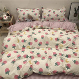 Cifeeo-INS Style Bedding Boys Girls Twin Queen Size Duvet Cover Set Flat Sheet Pillowcase Bed Linen Kids Adult Fashion Home Textile
