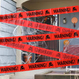 Cifeeo 2pcs/set Halloween Warning Tape Signs Halloween Props Window Prop Party Danger Warning line Halloween Decoration Witch Balloons