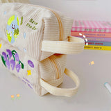 Cifeeo-Back To School Gifts Pencil Case Korean Corduroy Pencil Bag Trousse Large Capacity Stationery Pen Case Estuches School Supplies Cute Pencilcase