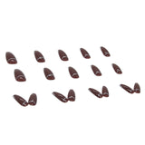 Cifeeo- Dark Brown Nail Art Wearable Press On Fake Nails Tips 24pcs/box False Nails With Wearing Tools As Gift