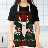 Cifeeo-Linen Merry Christmas Apron Christmas Decorations for Home Kitchen Accessories 2024 Christmas Natal Navidad 2025 New Year Gifts