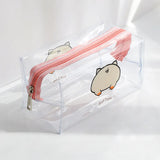Cifeeo-Back To School Gifts Butterfly Transparent Pencil Case Stationery Trousse Large Capacity Pen Case Make Up Bag Estuche School Supplies Pencil Pouch
