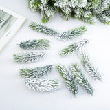 Cifeeo-20/10pcs Artificial Cedar Snow Pine Branches Christmas Tree Wedding Decorations DIY Desktop Living Room Home Kitchen Faux Plants