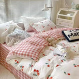Cifeeo-INS Style Bedding Boys Girls Twin Queen Size Duvet Cover Set Flat Sheet Pillowcase Bed Linen Kids Adult Fashion Home Textile