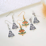 Cifeeo-Christmas gifts Colourful Crystal Zircon Christmas Tree Earrings For Women Sparkling Rhinestone Santa Claus Snowflake Earring Holiday Jewelry