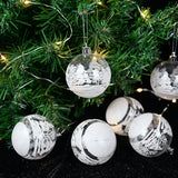 Cifeeo-6pcs 6cm Transparent Snow Christmas Balls Pendants for Christmas Tree Decoration Clear Baubles Hanging Ornaments Xmas Navidad