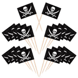 Cifeeo-Pirate Flag Toothpicks Cupcake Topper For Kids Boys Pirate Theme Birthday Party Cake Decoraiton Halloween Cocktail Pick Supplies