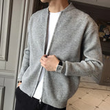 Cifeeo-Winter Outfits Men chill guy Men's Clothing Light Luxury Knit Zipper Cardigan Sweater Long Sleeve Korean Popular Clothes Leisure Streetwear Knitwear M-3XL