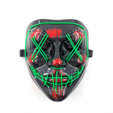 Cifeeo-Halloween Custom Wireless Scary Glowing Mask LED Luminous Purge Mask Halloween Horror Neon Light Up Cosplay Party Mask Fstival Costume Supplies