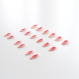 Cifeeo- French Heart False Nail Art Wearable Press On Fake Nails Tips 24pcs/box With Wearing Tools As Gift