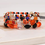 Cifeeo-Halloween Jewelry Halloween Beaded Bracelets Set For Women Pumpkin Bat Spider Evil Eye Multilayer Beads Stretch Bracelet All Saints' Day Gifts